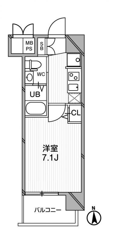 大阪市北区長柄東のマンションの間取り