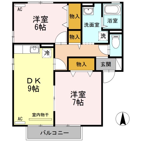 リビングタウン西長戸　B棟の間取り