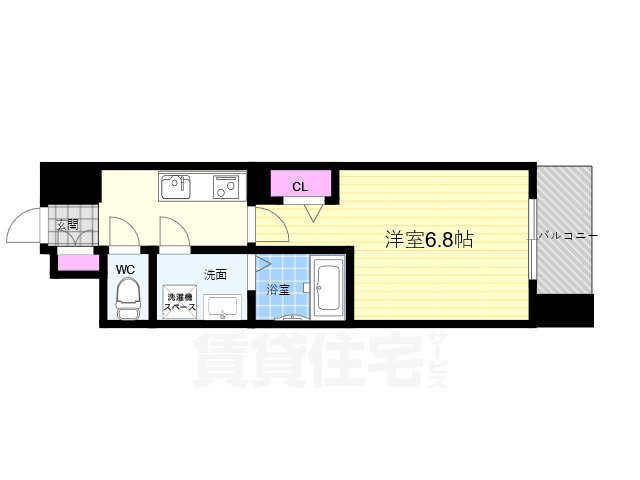 京都市南区東九条西札辻町のマンションの間取り