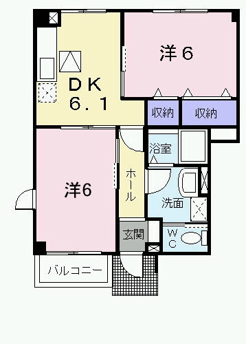 高岡市能町のアパートの間取り