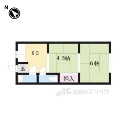 野洲市久野部のアパートの間取り