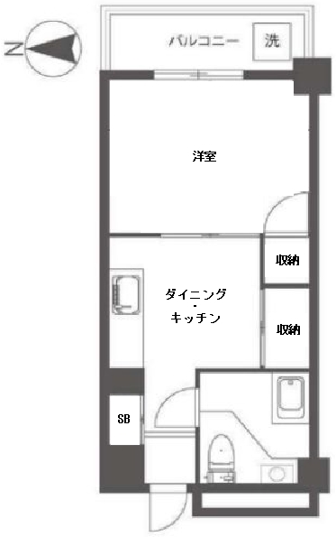 夕陽ヶ丘ニュースカイマンションの間取り