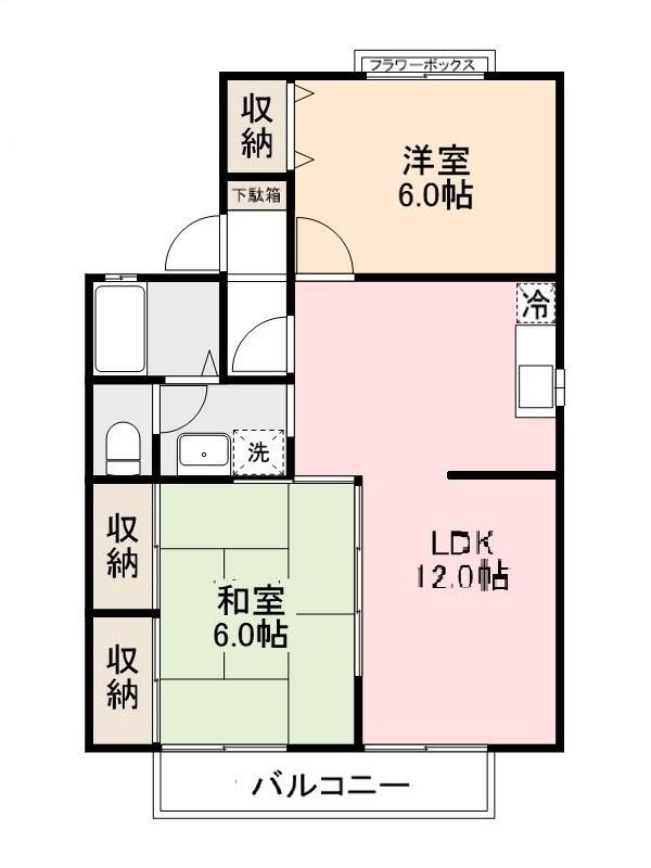 高松市牟礼町牟礼のアパートの間取り