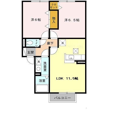 和歌山市手平のアパートの間取り