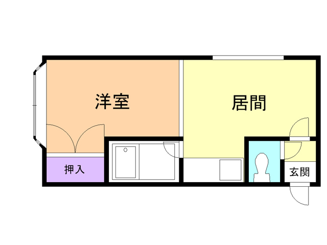 苫小牧市緑町のアパートの間取り