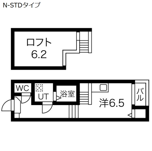 名古屋市中川区八剱町のアパートの間取り