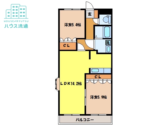 【諫早市飯盛町平古場のアパートの間取り】