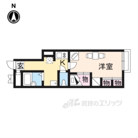 【天理市東井戸堂町のアパートの間取り】