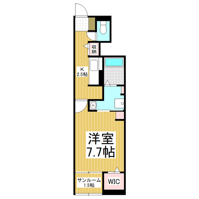 松本市大字島内のアパートの間取り