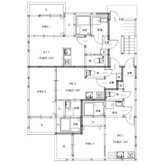 福岡市博多区麦野のアパートの建物外観