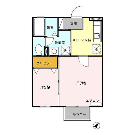 大府市吉川町のアパートの間取り