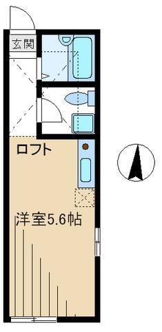 横浜市磯子区西町のアパートの間取り