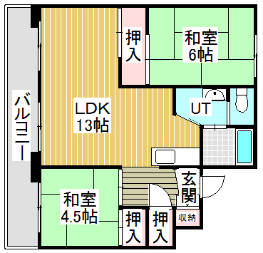 ビレッジハウス大成１号棟の間取り
