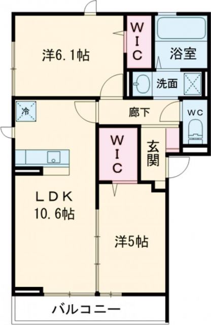 茨城県守谷市百合ケ丘２（アパート）の賃貸物件の間取り