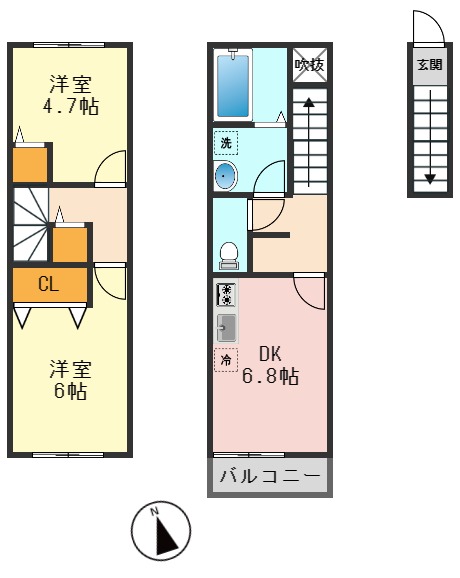 東京都江戸川区東小松川１（アパート）の賃貸物件の間取り