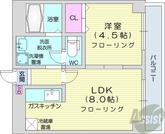 カルフール麻生の間取り