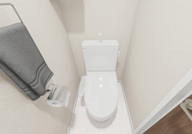 トイレ　完成イメージパースです。現況優先です。