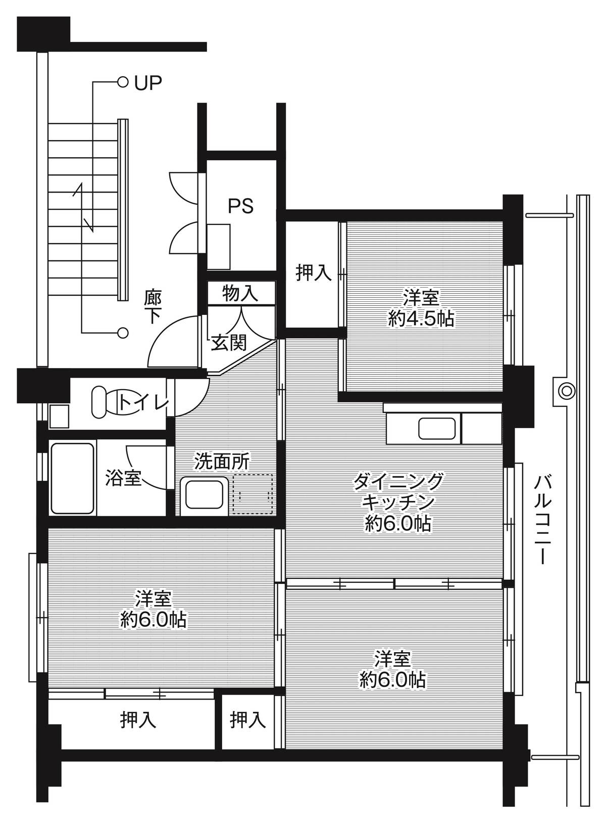 ＪＲ東海道本線 袋井駅 徒歩113分 5階建 築43年の間取り写真