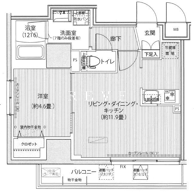 グラン、フォークス神田イーストタワーの間取り写真