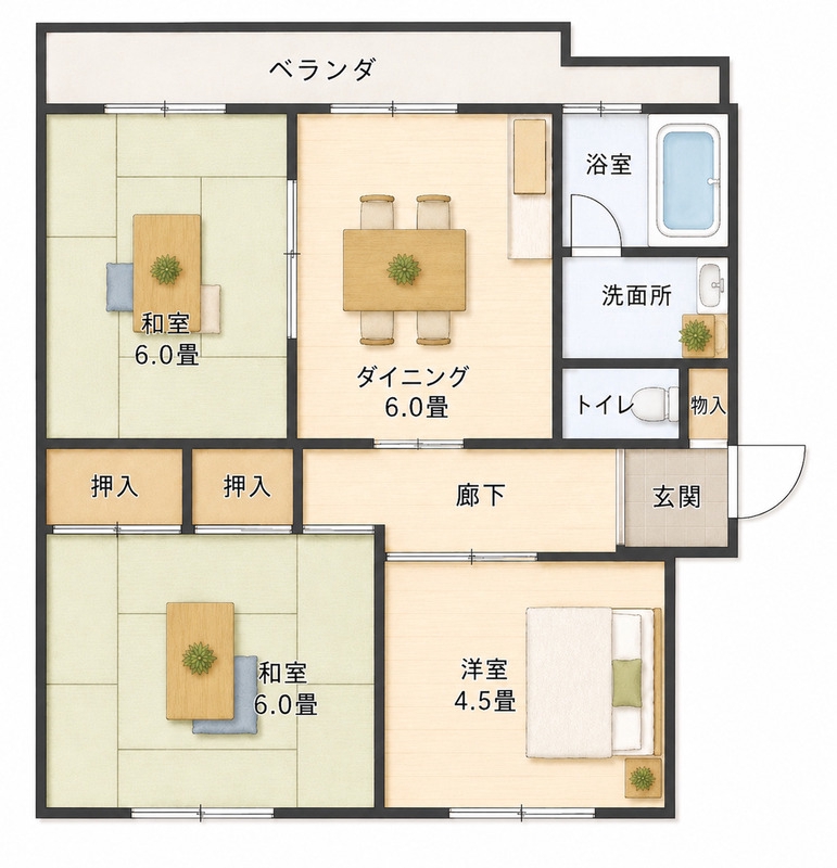 KNハイツの間取り写真