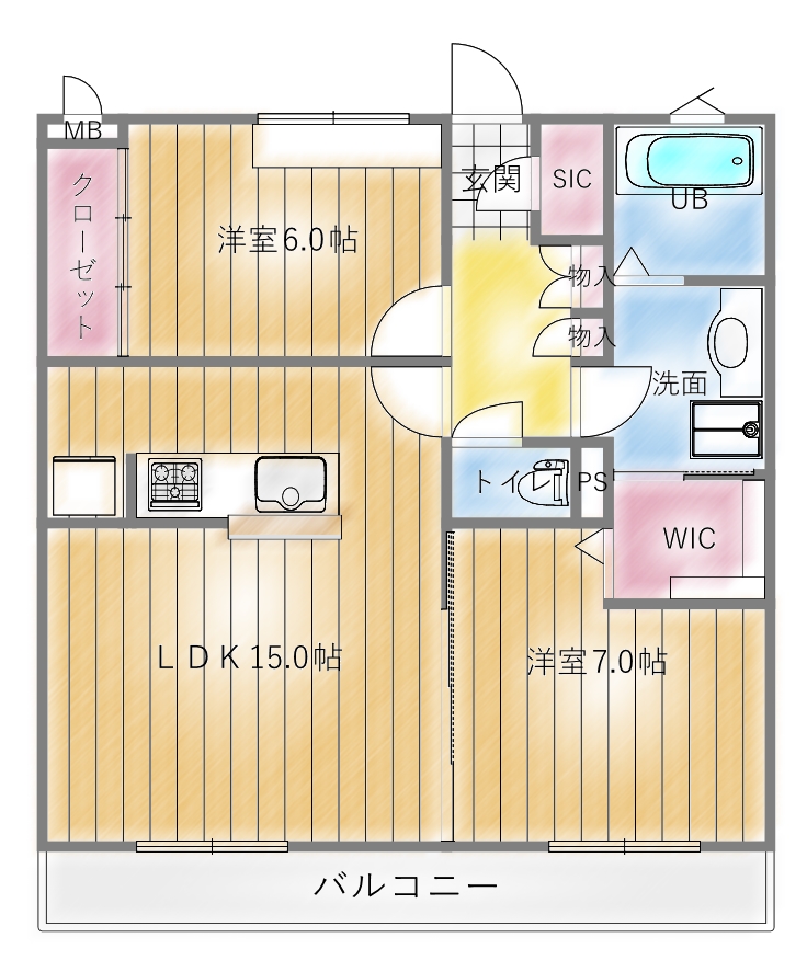 コーワ長町南IIの間取り