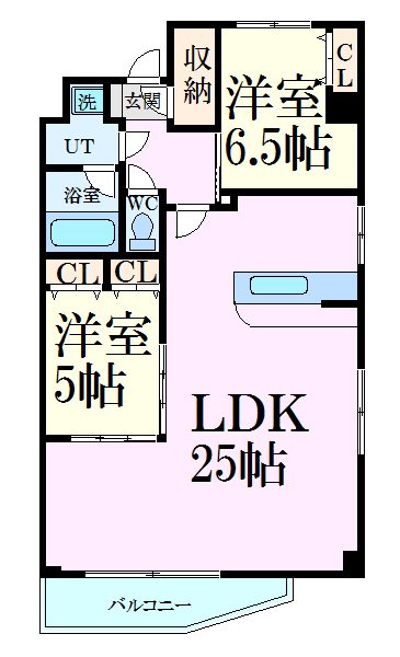 西宮市大屋町のマンションの間取り