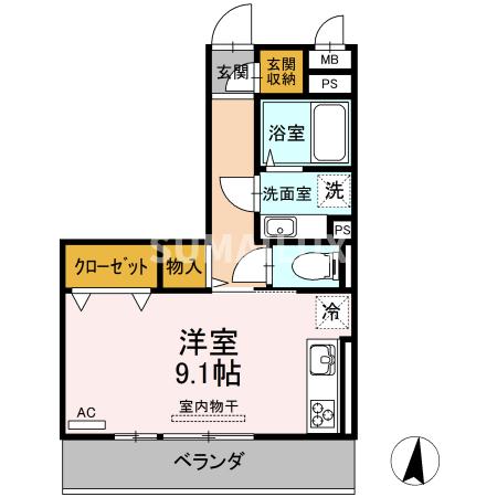 熊本県熊本市中央区琴平１（アパート）の賃貸物件の間取り