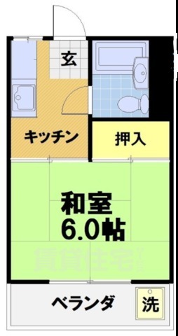 京都市下京区西七条南月読町のマンションの間取り