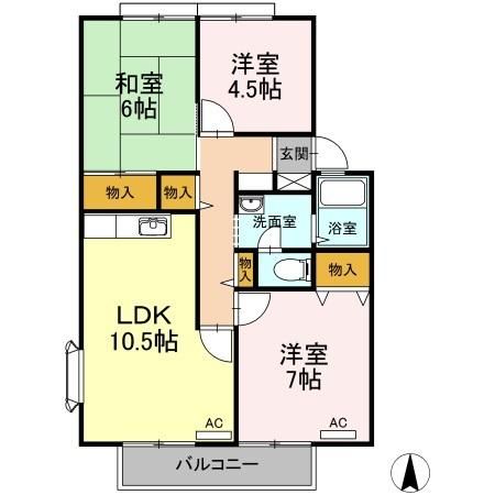 サンビレッジ松前　A棟の間取り