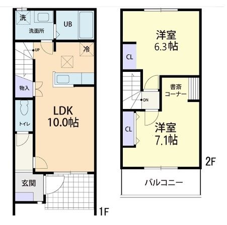 石岡市真家のアパートの間取り