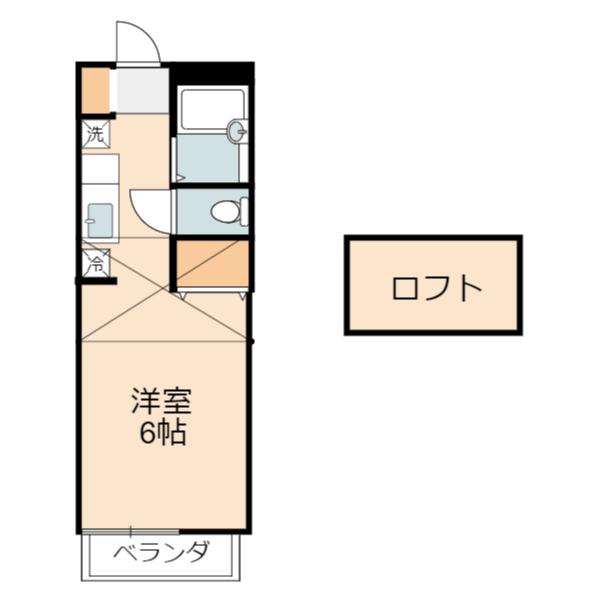 稲城市東長沼のアパートの間取り