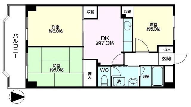 葛飾区東四つ木のマンションの間取り