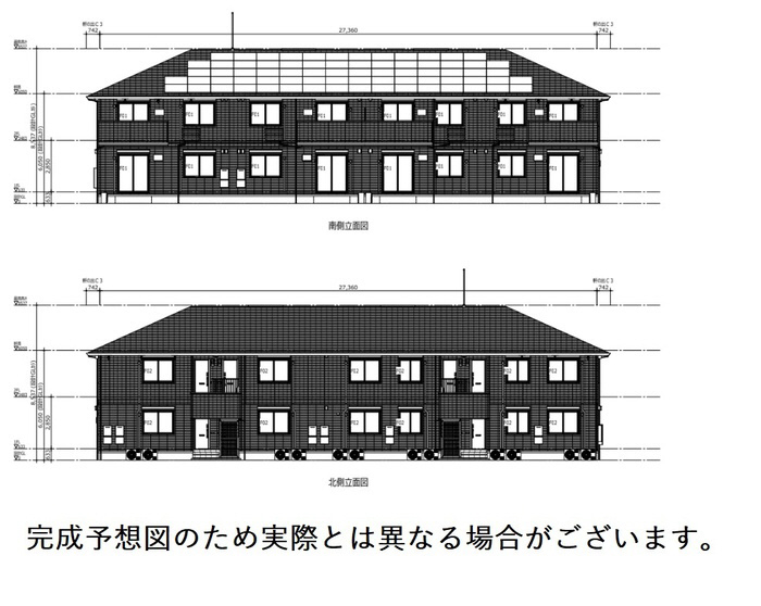 奈良市四条大路のアパートの建物外観