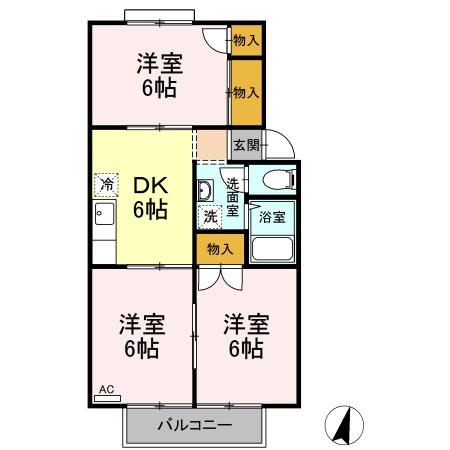 グリーンパーク佐伯　C棟の間取り