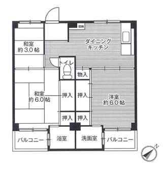 加古川市野口町野口のマンションの間取り