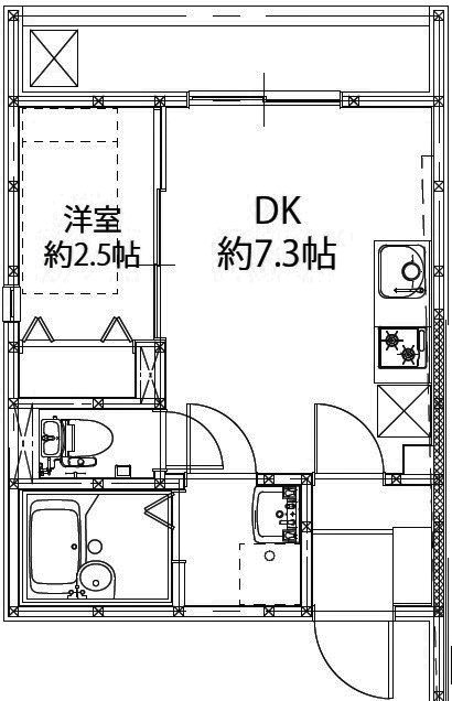 神戸市須磨区東町のアパートの間取り