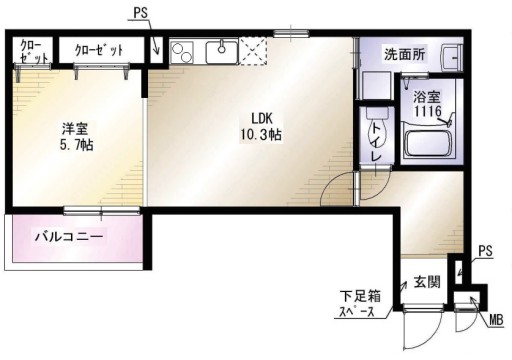 フジパレス上神田III番館の間取り