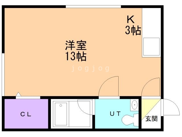 北広島市大曲南ヶ丘のアパートの間取り