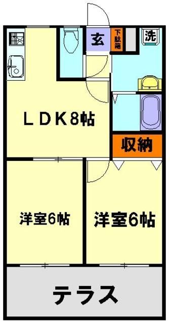 川越市稲荷町のアパートの間取り