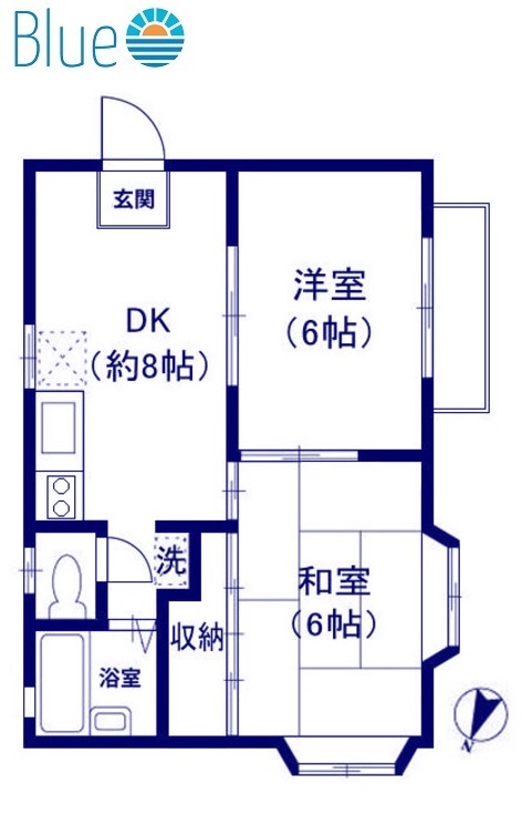 【藤沢市片瀬海岸のアパートの間取り】