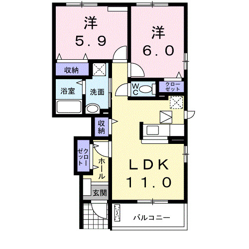 エルフィン　五番館の間取り