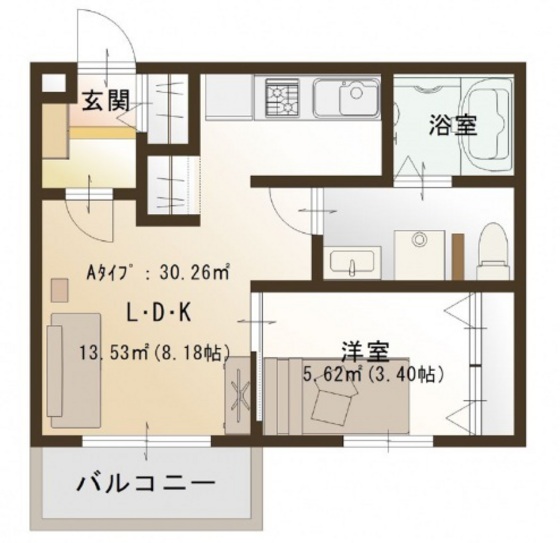 広島市西区庚午北のアパートの間取り