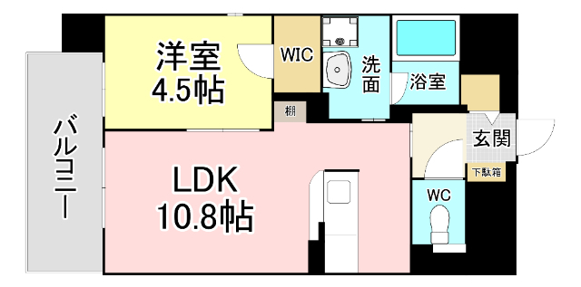 北九州市門司区柳町のマンションの間取り