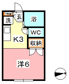 倉敷市連島町連島のアパートの間取り