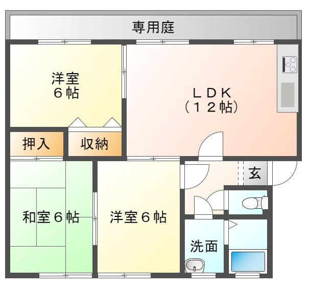 ハイツ向鶴C棟の間取り