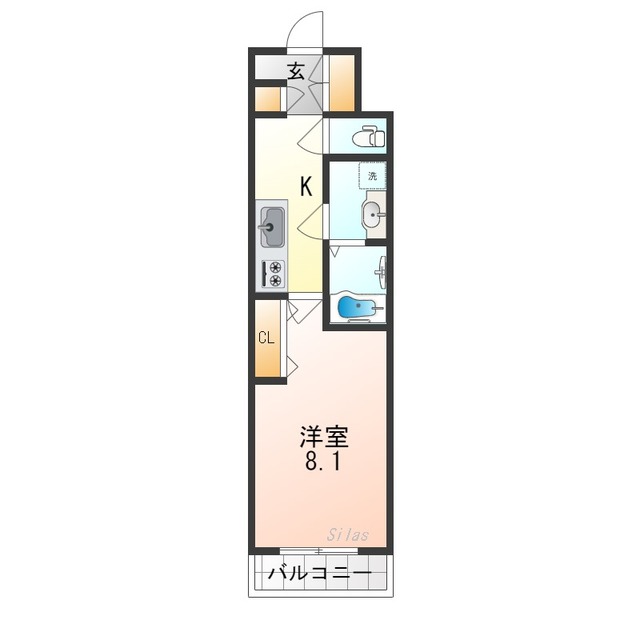 大阪市住吉区我孫子のマンションの間取り