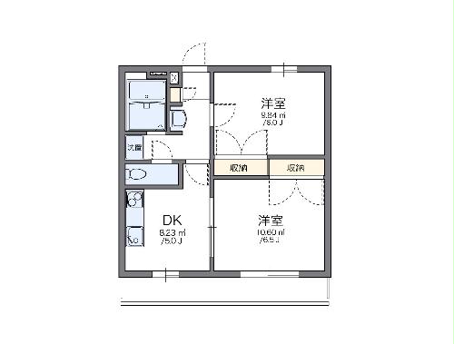 レオパレス羽折の間取り