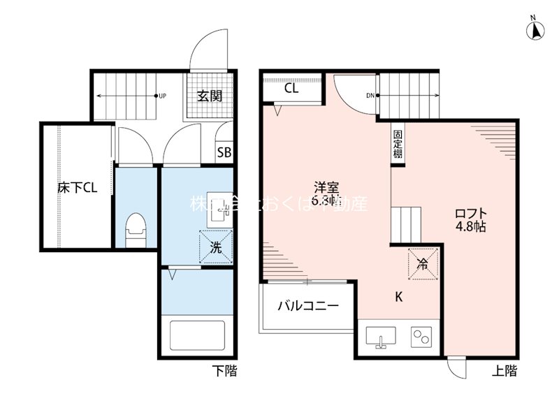 熊本市西区二本木のアパートの間取り