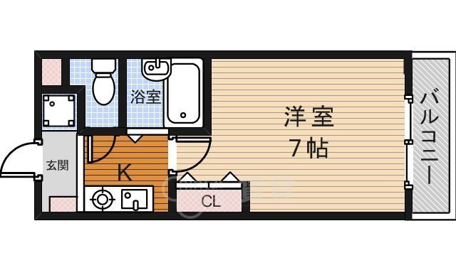 箕面市粟生間谷西のアパートの間取り