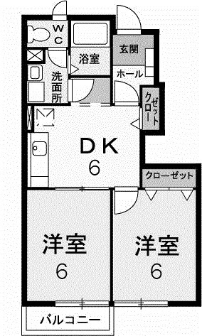 邑楽郡千代田町舞木東のアパートの間取り